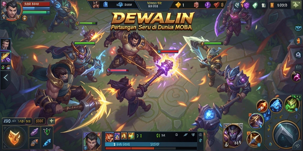 Gameplay seru DEWALIN dengan pertarungan tim yang dinamis.
