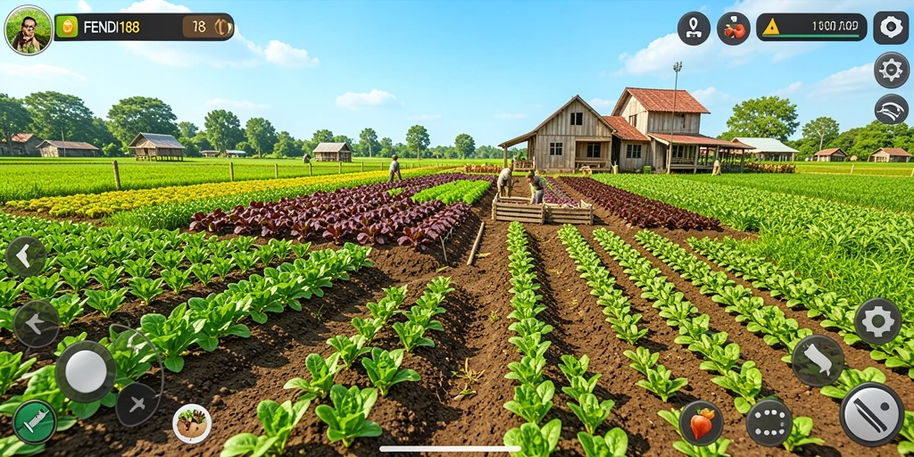 Tampilan gameplay menarik dari FENDI188 yang menampilkan ladang yang subur.