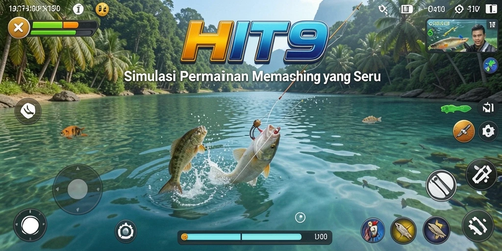 Tampilan gameplay HIT9 yang menarik dan realistis saat memancing.