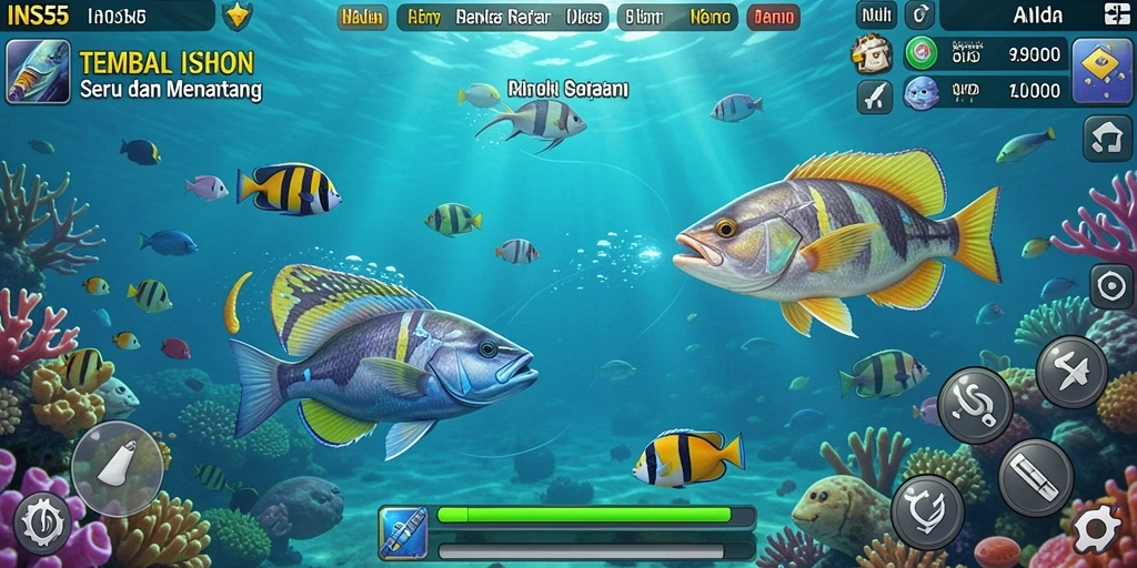 Menampilkan gameplay seru dari Tembak Ikan INS55.
