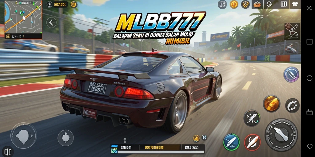 Gameplay MLBB777 yang seru dengan balapan mobil yang menegangkan.
