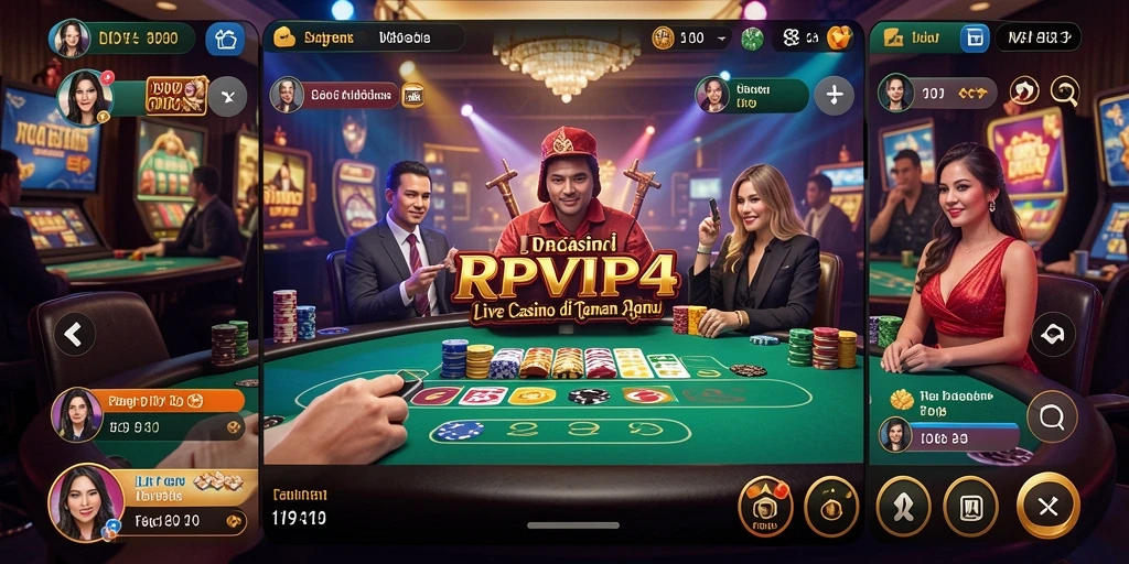 Tampilan utama RPVIP4 menampilkan dealer langsung dan gameplay mendebarkan.