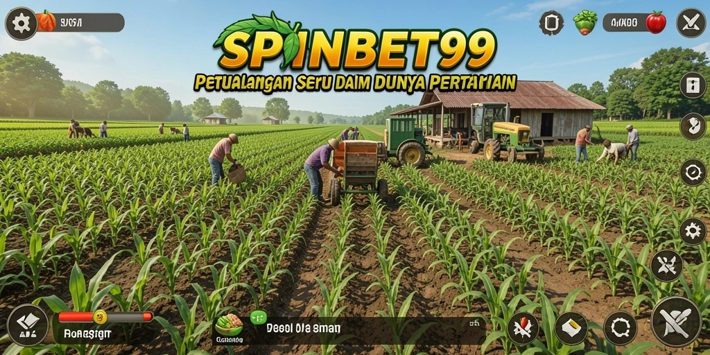 Tampilan menarik dari gameplay SPINBET99 yang menampilkan aktivitas pertanian.