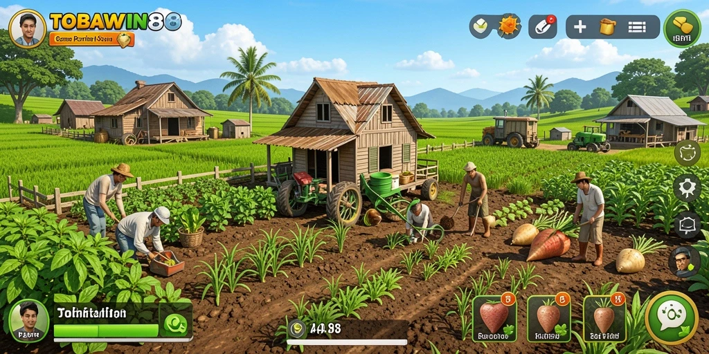 Gameplay seru dalam dunia pertanian di TOBAWIN88.